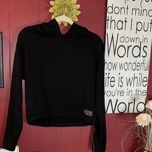 PINK Victoria's Secret Black Hoodie with Rainbow Logo